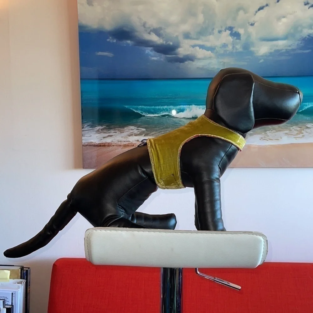 Dog or cat harness vest made by me not manufacture .  Made of 100% velvet silk